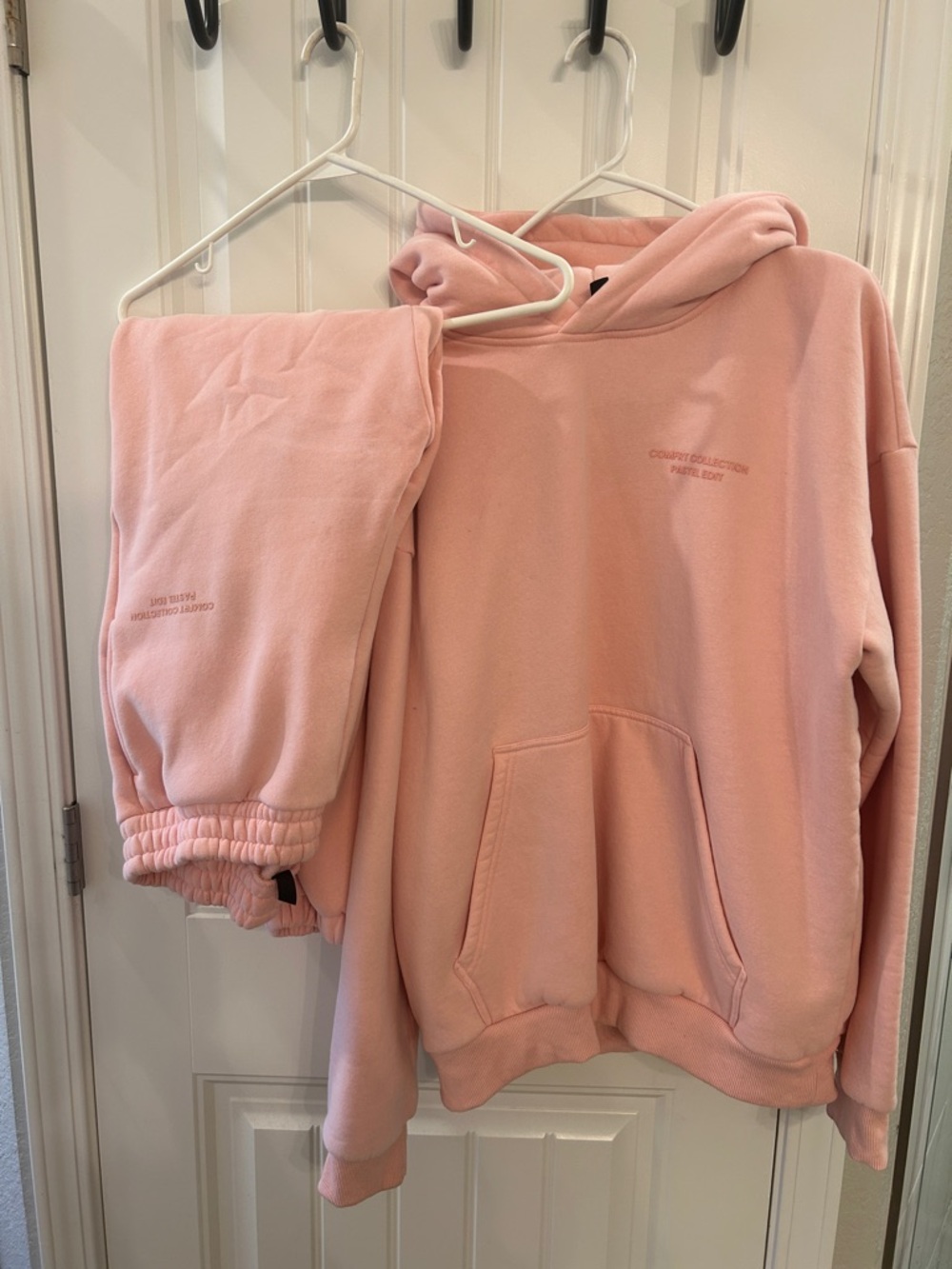 Comfort Label Pink Hoodie - Pastel Peach Lounge Pullover
